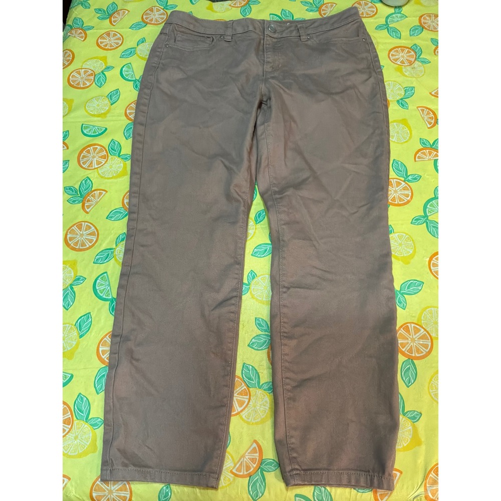 LC Lauren Conrad Skinny Pants Womens 12S Mauve Taupe Mid Rise Short Inseam